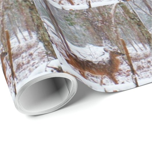 Deer in de sneeuwherfst cadeaupapier (Rol Hoek)