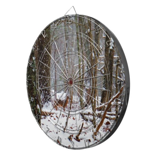 Deer in de sneeuwherfst dartbord (Voorkant Rechts)