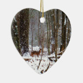 Deer in de sneeuwherfst keramisch ornament (Rechts)