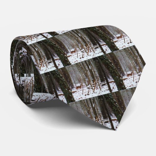 Deer in de sneeuwherfst stropdas (Opgerold)