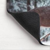 Deer in de sneeuwpop muismat (Hoek)