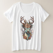 DEER IN DE STROOM GROTE MAAT T-SHIRT (Design voorkant)