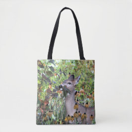 Deer in de tuinen na de vorst tote bag