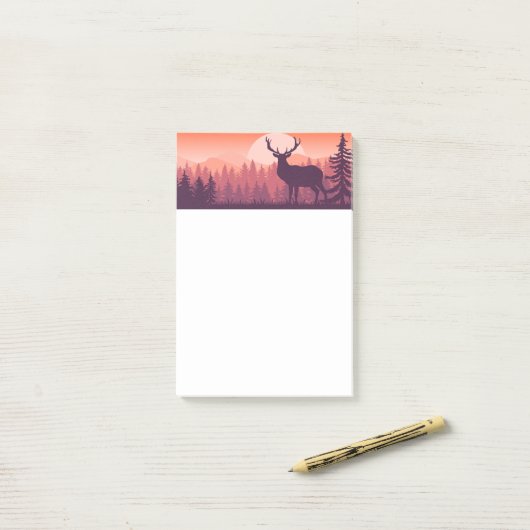 Deer in de wilde natuur post-it® notes (Op bureau)