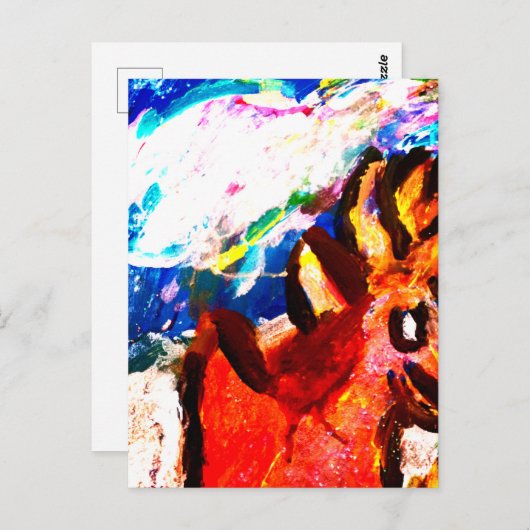 Deer in de winter briefkaart (Voorkant / Achterkant)