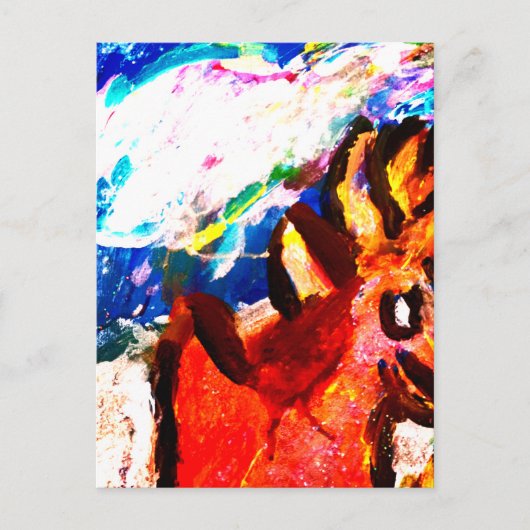 Deer in de winter briefkaart (Voorkant)