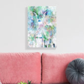 Deer in de winter canvas afdruk (Insitu (Woonkamer))