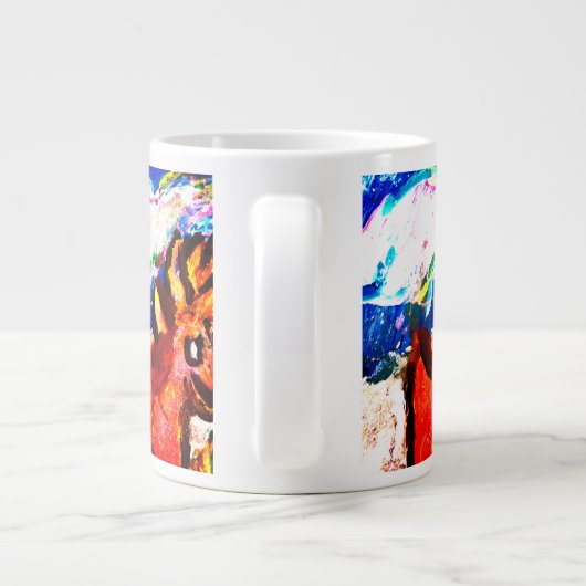 Deer in de winter grote koffiekop (Achterkant)