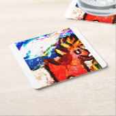 Deer in de winter kartonnen onderzetters (Schuin)