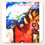 Deer in de winter kartonnen onderzetters (Voorkant)