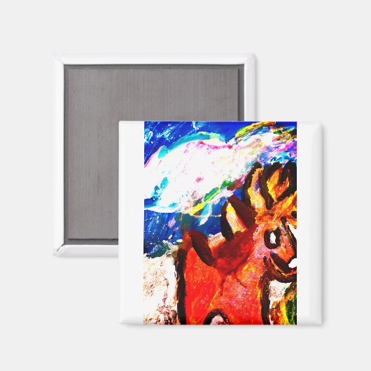 Deer in de winter magneet (Voorkant / Achterkant)