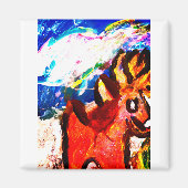 Deer in de winter magneet (Voorkant)