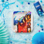 Deer in de winter papieren bordje (Feest)