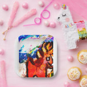 Deer in de winter papieren bordje (Feest)