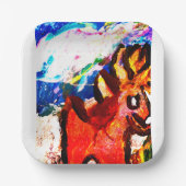 Deer in de winter papieren bordje (Voorkant)