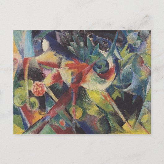 Deer in een bloemtuin van Franz Marc,  kunst Briefkaart (Voorkant)