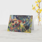 Deer in een bloemtuin van Franz Marc, kunst Kaart (Gele Bloem)