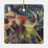 Deer in een bloemtuin van Franz Marc,  kunst Keramisch Ornament (Achterkant)