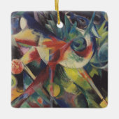 Deer in een bloemtuin van Franz Marc,  kunst Keramisch Ornament (Voorkant)