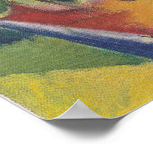 Deer in een bloemtuin van Franz Marc,  kunst Poster (Hoek)