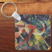 Deer in een bloemtuin van Franz Marc,  kunst Sleutelhanger (Voorkant)