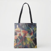 Deer in een bloemtuin van Franz Marc,  kunst Tote Bag (Voorkant)