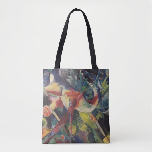 Deer in een bloemtuin van Franz Marc,  kunst Tote Bag (Voorkant)
