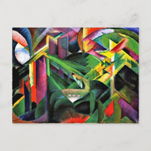 Deer in een klooster Garden, mooi kunstschilderij Briefkaart