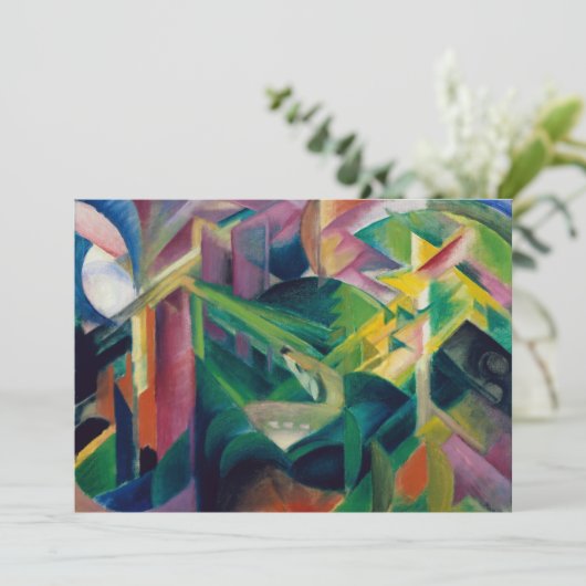 Deer in een klooster van Franz Marc Kaart (Staand voorkant)