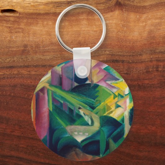 Deer in een klooster van Franz Marc Sleutelhanger (Achterkant)