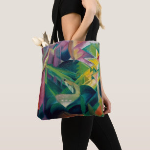 Deer in een klooster van Franz Marc Tote Bag