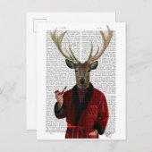 Deer in een rookjas briefkaart (Voorkant / Achterkant)