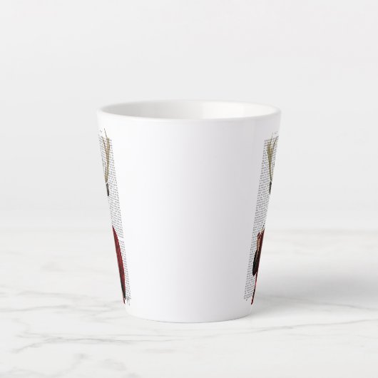 Deer in een rookjas latte mok (Voorkant)