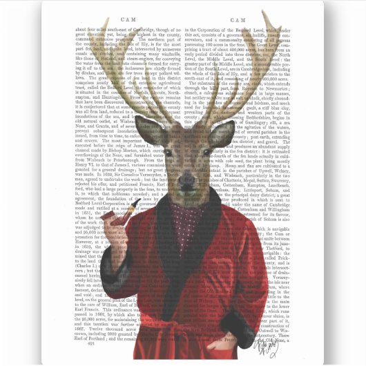 Deer in een rookjas sticker (Voorkant)