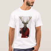 Deer in een rookjas t-shirt (Voorkant)