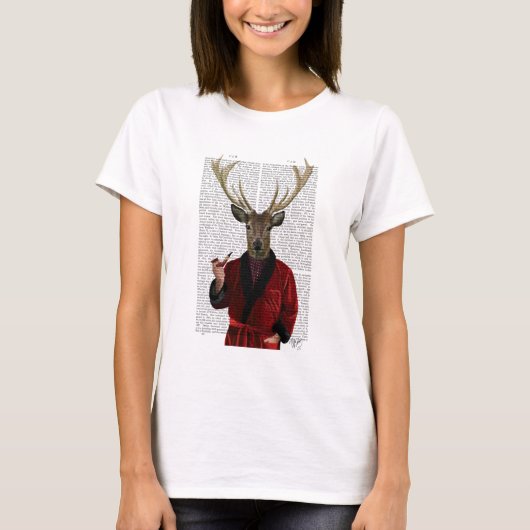Deer in een rookjas t-shirt (Voorkant)