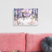 Deer in een sneeuwbos (winterseizoen) canvas afdruk (Insitu (Woonkamer))