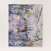 Deer in een sneeuwbos (winterseizoen) legpuzzel (Verticaal)