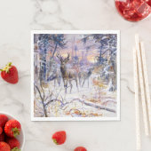 Deer in een sneeuwbos (winterseizoen) servet (Insitu)