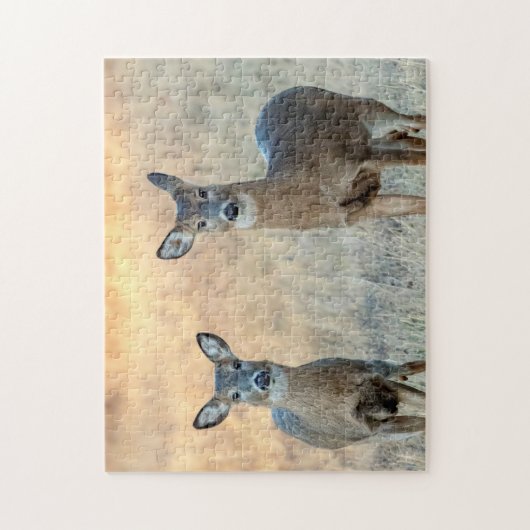 Deer in een veld legpuzzel (Verticaal)