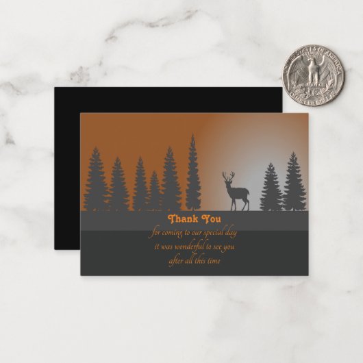 Deer in Fir Forest Hartelijk dank Notitiekaartje (Voorkant / Achterkant in situ)