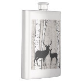Deer in Foggy Birch Forest Custom Initialen Flask Flacon (Rechts)