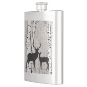 Deer in Foggy Birch Forest Custom Initialen Flask Flacon (Links)