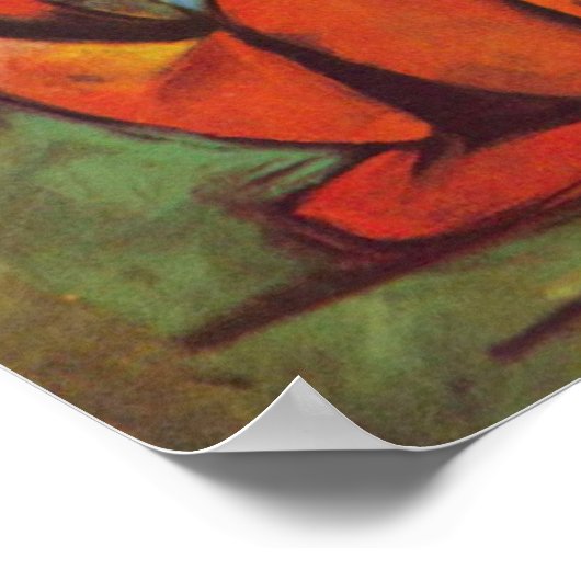 Deer in Forest door Franz Marc Poster (Hoek)