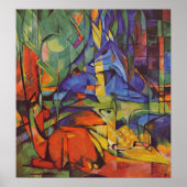 Deer in Forest door Franz Marc Poster (Voorkant)