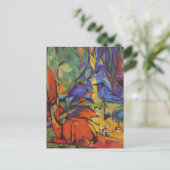 Deer in Forest II door Franz Marc,  kunst Briefkaart (Staand voorkant)