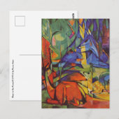 Deer in Forest II door Franz Marc,  kunst Briefkaart (Voorkant / Achterkant)