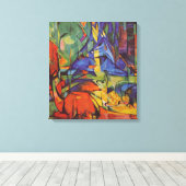 Deer in Forest II door Franz Marc,  kunst Canvas Afdruk (Insitu (Houten vloer))