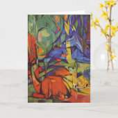 Deer in Forest II door Franz Marc,  kunst Kaart (Gele Bloem)