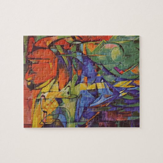 Deer in Forest II door Franz Marc,  kunst Legpuzzel (Horizontaal)